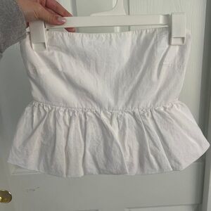 White Peplum Tube Top